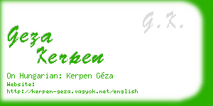 geza kerpen business card